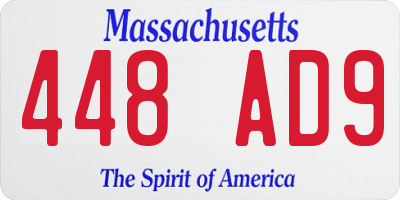 MA license plate 448AD9