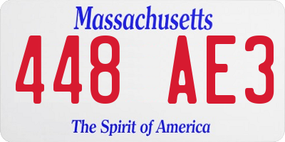 MA license plate 448AE3
