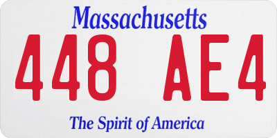 MA license plate 448AE4