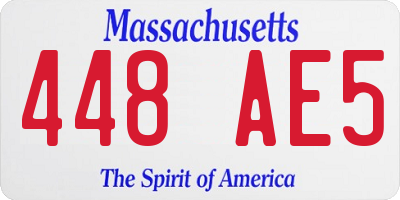 MA license plate 448AE5