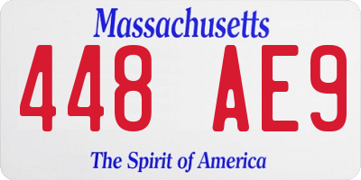 MA license plate 448AE9