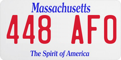 MA license plate 448AF0