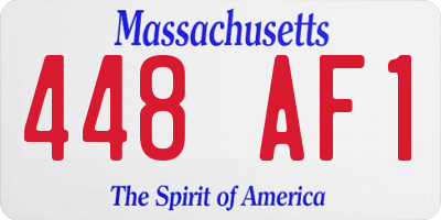 MA license plate 448AF1
