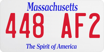 MA license plate 448AF2