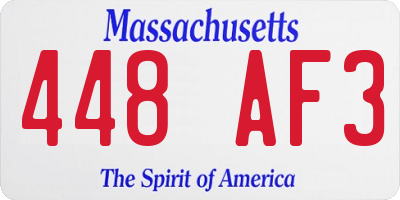 MA license plate 448AF3