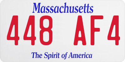 MA license plate 448AF4