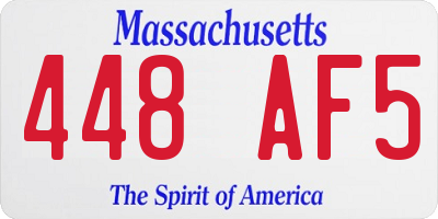 MA license plate 448AF5