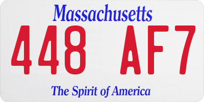 MA license plate 448AF7