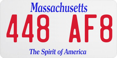 MA license plate 448AF8
