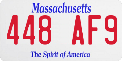 MA license plate 448AF9