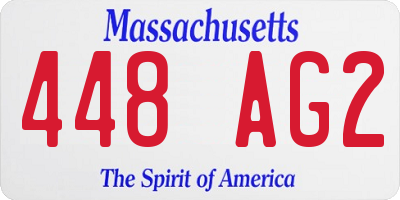 MA license plate 448AG2