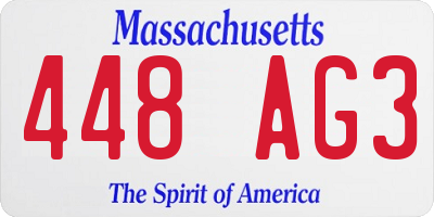 MA license plate 448AG3