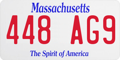 MA license plate 448AG9
