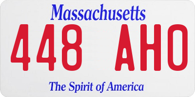MA license plate 448AH0