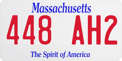 MA license plate 448AH2