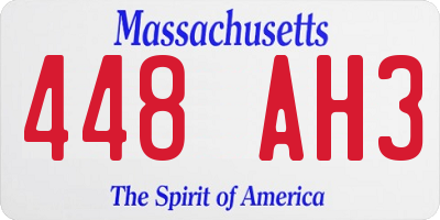 MA license plate 448AH3