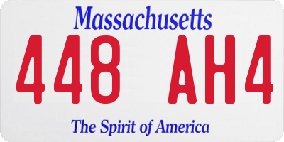 MA license plate 448AH4