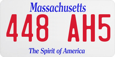 MA license plate 448AH5