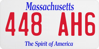 MA license plate 448AH6