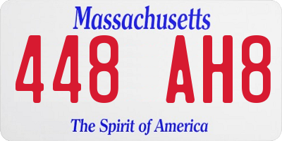 MA license plate 448AH8