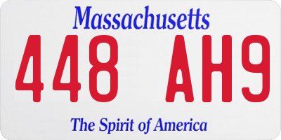 MA license plate 448AH9