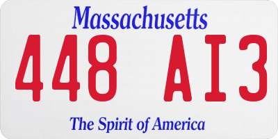 MA license plate 448AI3