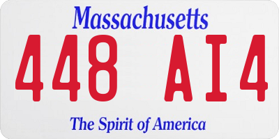 MA license plate 448AI4