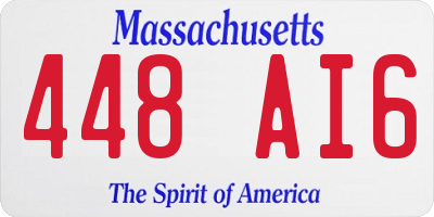 MA license plate 448AI6