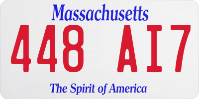 MA license plate 448AI7