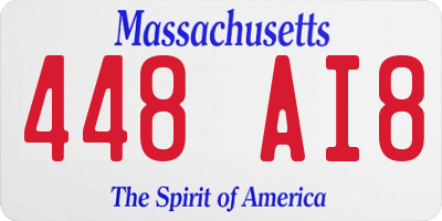 MA license plate 448AI8