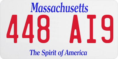 MA license plate 448AI9