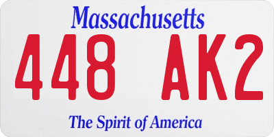 MA license plate 448AK2