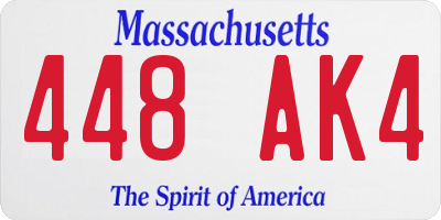 MA license plate 448AK4