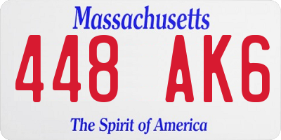 MA license plate 448AK6
