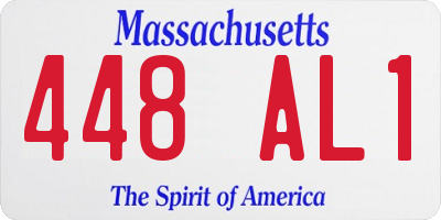 MA license plate 448AL1