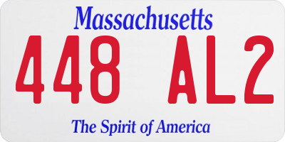 MA license plate 448AL2