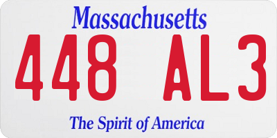 MA license plate 448AL3