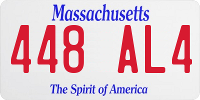 MA license plate 448AL4