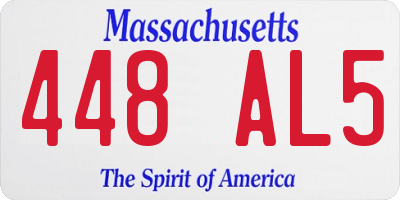 MA license plate 448AL5