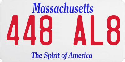 MA license plate 448AL8
