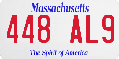 MA license plate 448AL9