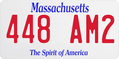 MA license plate 448AM2