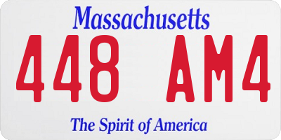 MA license plate 448AM4