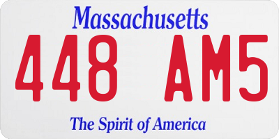 MA license plate 448AM5