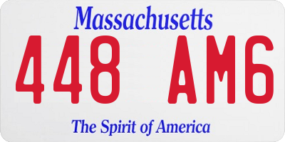 MA license plate 448AM6