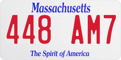 MA license plate 448AM7