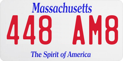 MA license plate 448AM8