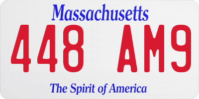 MA license plate 448AM9