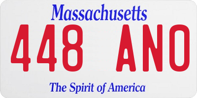 MA license plate 448AN0