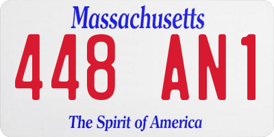 MA license plate 448AN1